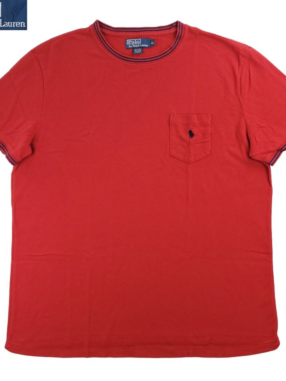 Polo Ralph Lauren Vintage T-Shirt Pony Pique Knit Cotton Pocket Men's XL